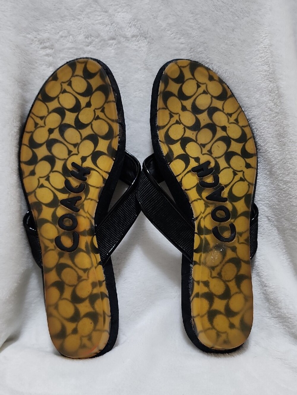 Coach Black Skyler Signature Logo Thong Sandals 8.5 - Picture 6 of 7